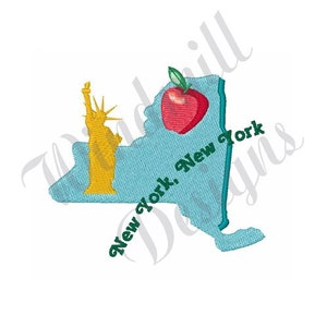 New York State - Machine Embroidery Design, Embroidery Designs, Machine Embroidery, Embroidery Patterns, Embroidery Files, Instant Download