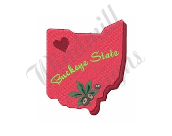 Buckeye State Ohio Machine Embroidery Design, Embroidery Designs, Machine Embroidery, Embroidery Patterns, Embroidery File, Instant Download