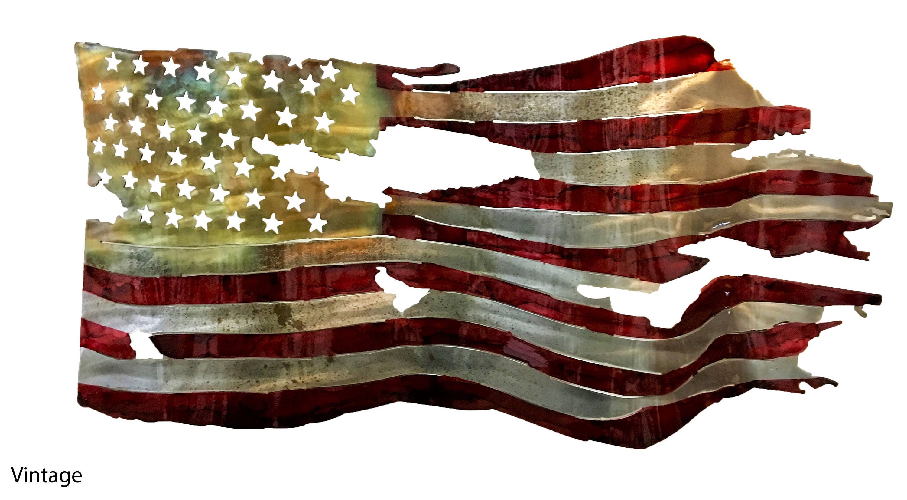 Torn And Tattered Waving Flag Etsy