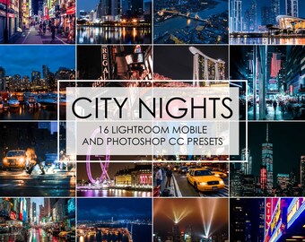 PRESETS DE CIUDAD NOCTURNA, Presets de vida nocturna, Presets de poca luz, Presets urbanos de calle, Presets de neón oscuro, Presets de Lightroom móvil, Presets de viaje