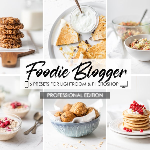 FOOD LIGHTROOM PRESETS, Bright Food Presets, Food Blogger Presets, Mobile Desktop Presets, White Clean Presets, Instagram Natural Presets