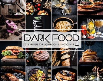 DARK FOOD PRESETS, Food Lightroom Presets, Mobile Presets Lightroom, Moody Presets, Instagram Presets, Food Photography Restaurant Presets