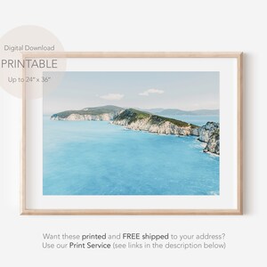 Greece Photography Art Print, Aerial Greece Blue Pastel Print, Greece Art Print, Island In Greece, Greece Lefkada Print, Island Photography