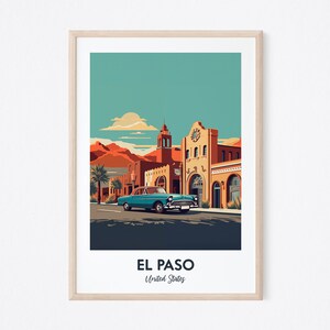 El Paso Poster, Texas Print, Retro Print, Retro Poster, USA Poster, El Paso Print, Texas Poster, El Paso Print Poster, Living Room Wall Art