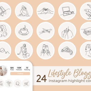 Instagram Story Highlights Icons, Hand Drawn Covers Stories Icons, Boho Neutral Instagram Line Art Lifestyle Blogger Fashion Social Covers