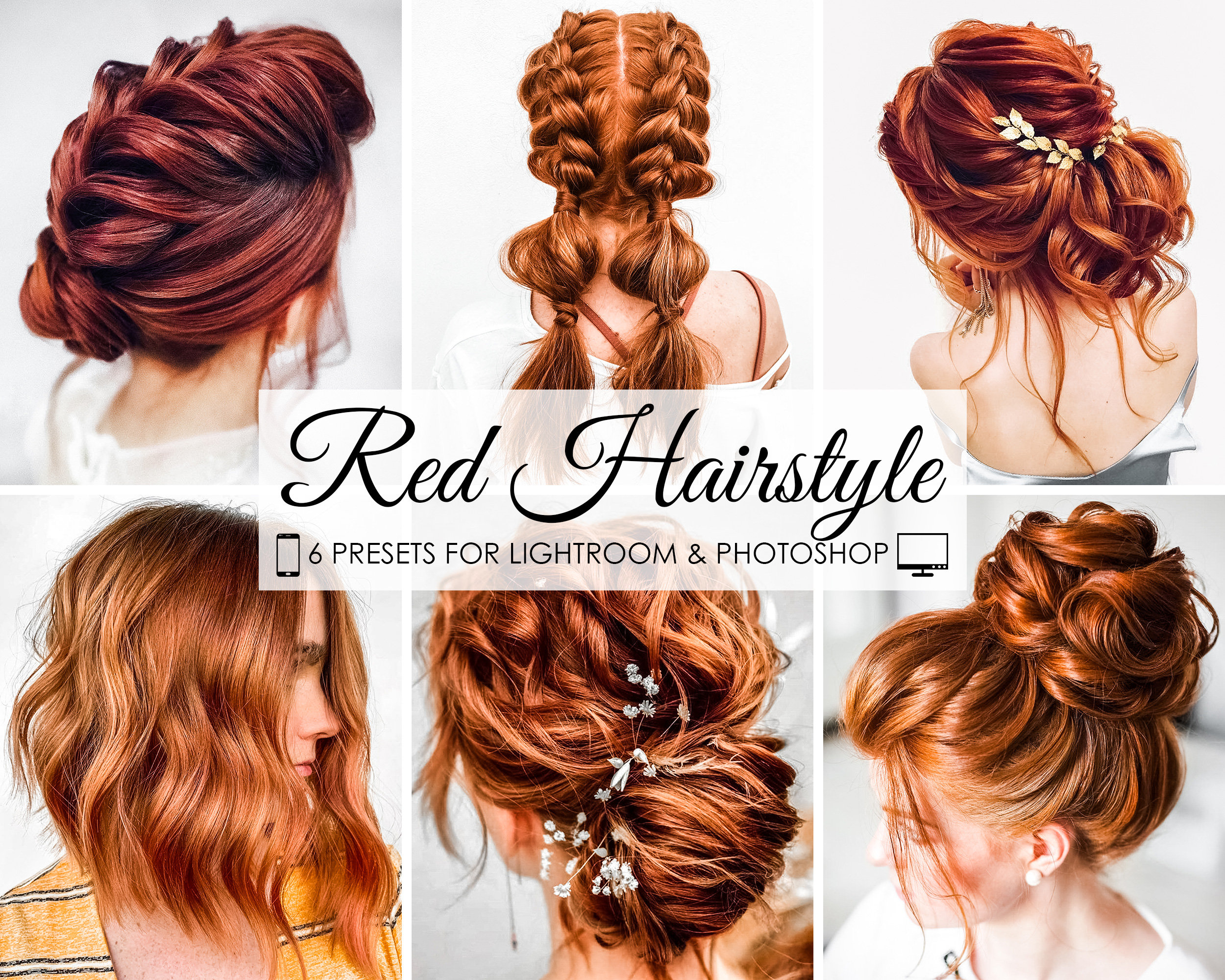 HAIRSTYLE LIGHTROOM PRESETS, Red Hair Presets, Hair Mobile Presets, Hairdresser Presets, Lightroom Mobile Desktop Presets, Instagram Presets