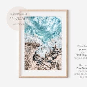 Coastal Printable Wall Art, Aerial Ocean Print, Landscape Poster, Aerial Photography, Extra Large Wall Art, Abstract Art, Home Decor Print