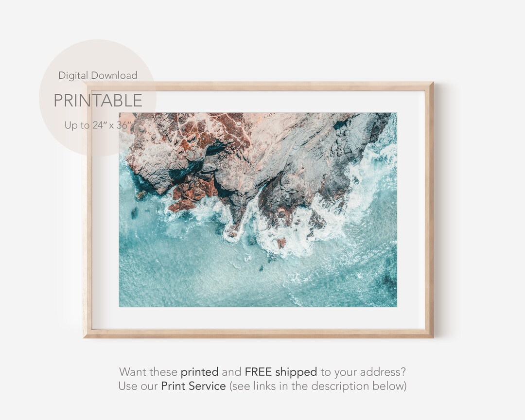 Coastal Printable Wall Art, Ocean Print, Landscape Print, Aerial ...