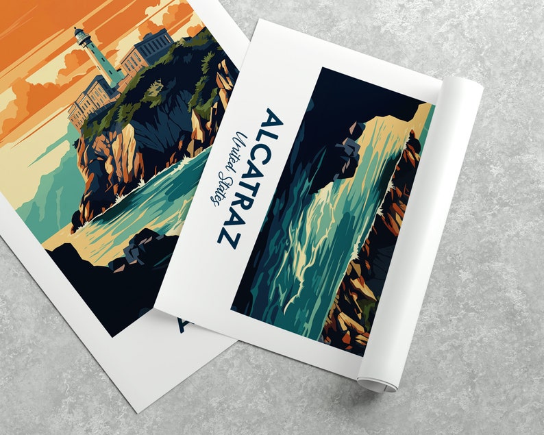 Alcatraz Travel Poster, Alcatraz Print, Alcatraz Island Poster Design ...