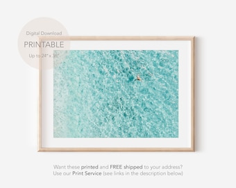 Beach Print, Aerial Beach Ocean Art, Aerial Ocean Wall Decor, Aerial Beach Prints, Coastal Wall Art, Boho Beach Digital Print, Ocean Print