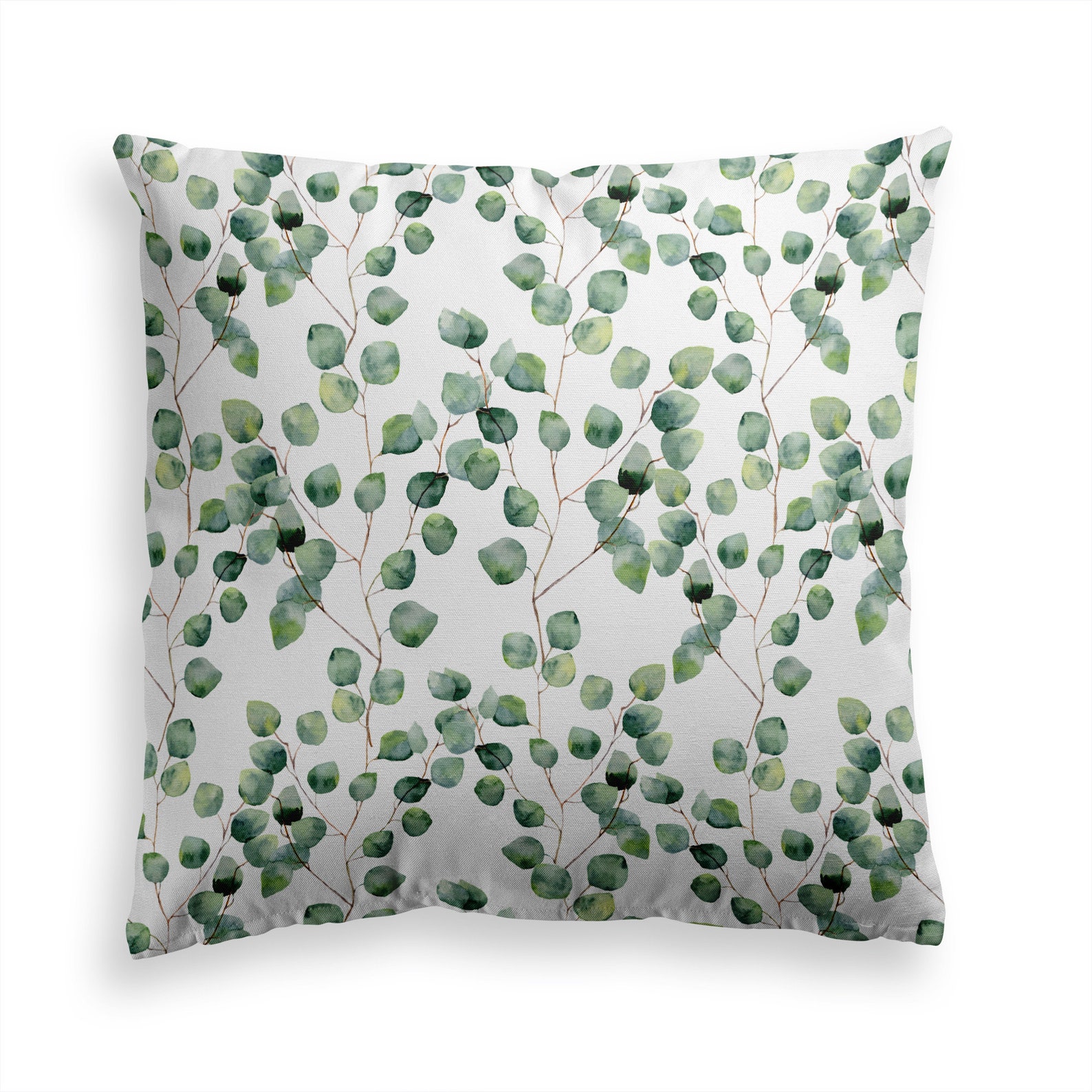 Decorative Throw Pillow EUCALYPTUS VINES Floral Green Pillow Etsy