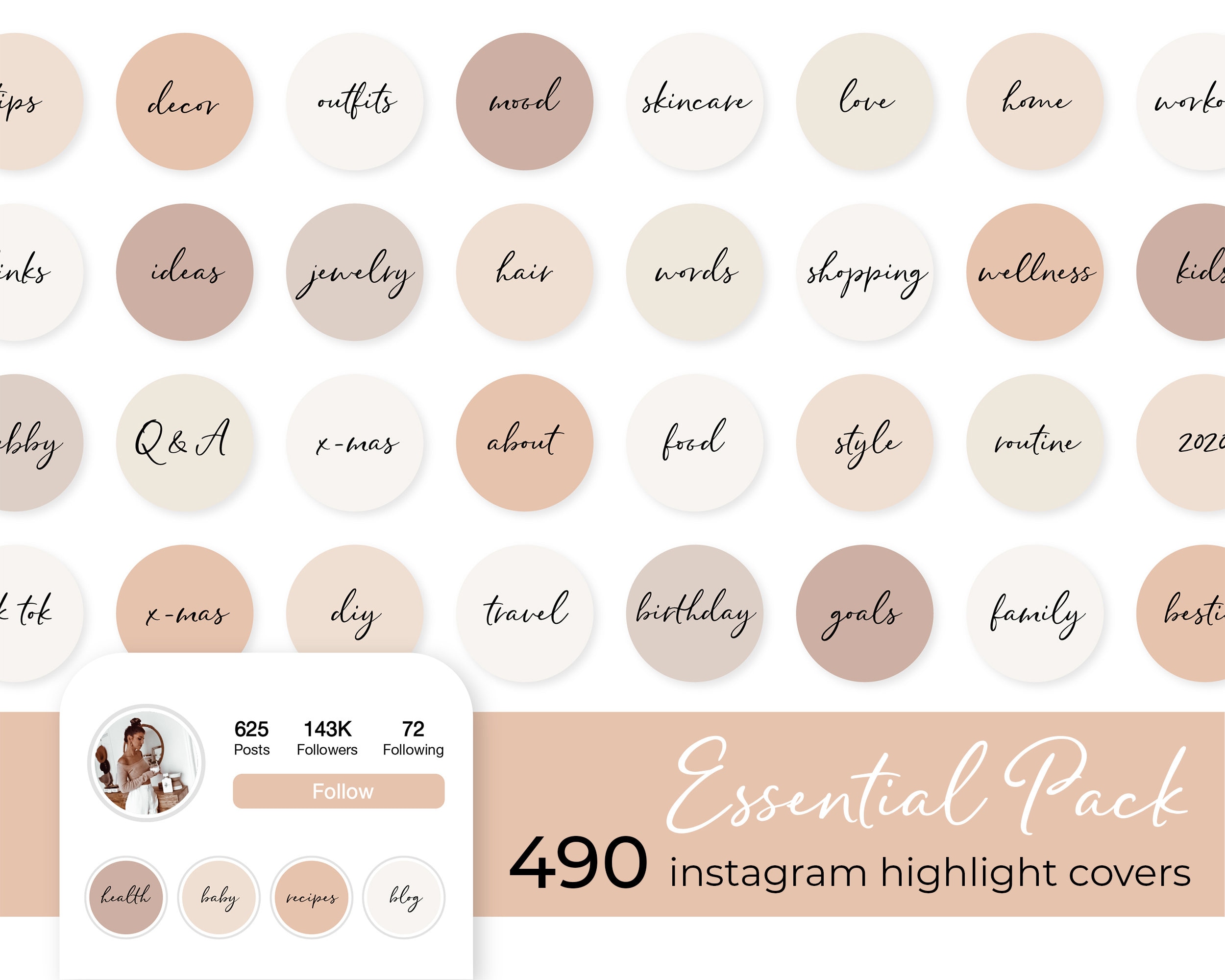 490 Instagram Story Highlight Icons Handwritten Highlight | Etsy