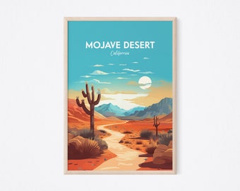 Mojave California Print, Mojave Travel Print, California Print, California Desert Poster, Mojave Illustration, Mojave Minimal Design Poster
