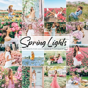 Lightroom Presets - 16 Presets SPRING LIGHTS - Insta Theme Blogger Preset, Wedding Presets, Preset Bundle, Natural Bright Airy Presets, Vsco