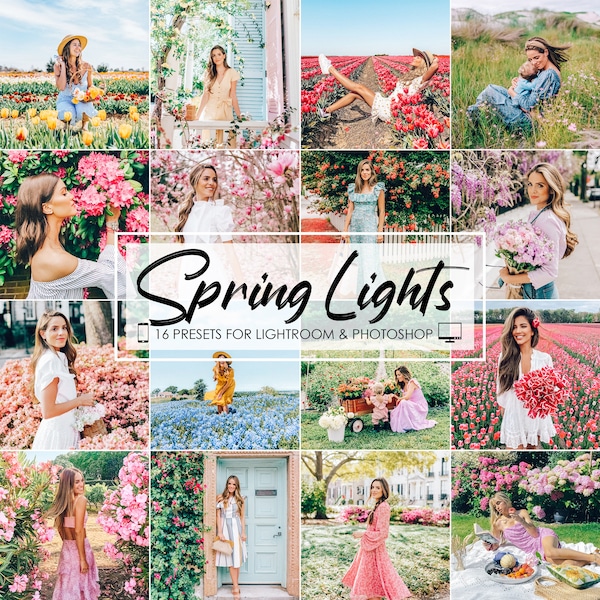 Lightroom Presets - 16 Presets SPRING LIGHTS - Insta Theme Blogger Preset, Wedding Presets, Preset Bundle, Natural Bright Airy Presets, Vsco