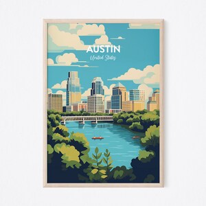 Austin City Poster, Austin Druck, Austin Texas Druck, USA Druck, Austin Illustrationsdruck, Stadtdruck, Wanddekor