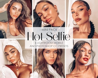 May include: A set of 6 Lightroom Mobile and Photoshop CC presets called "Hot Selfie - Mini Pack". The presets are designed to enhance selfies and give them a warm, natural look.