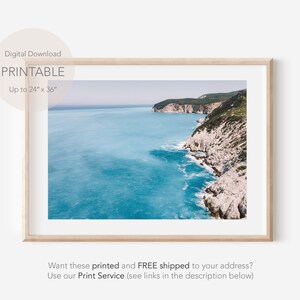 Greek Island Print, Lefkada Art Print, Greece Printable Art, Aerial Greek Beach Print, Greece Landscape Photography, Greece Travel Poster