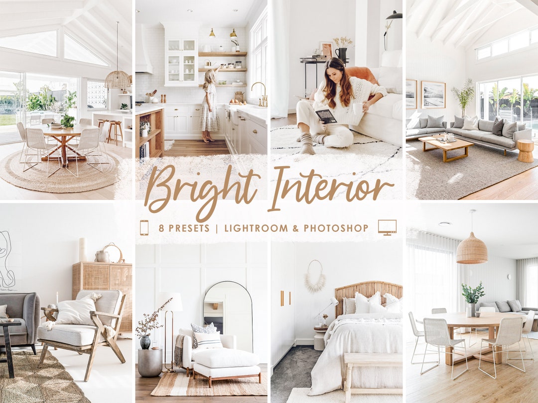 Bright White Interior Presets, LIGHTROOM MOBILE PRESETS, Clean Light ...