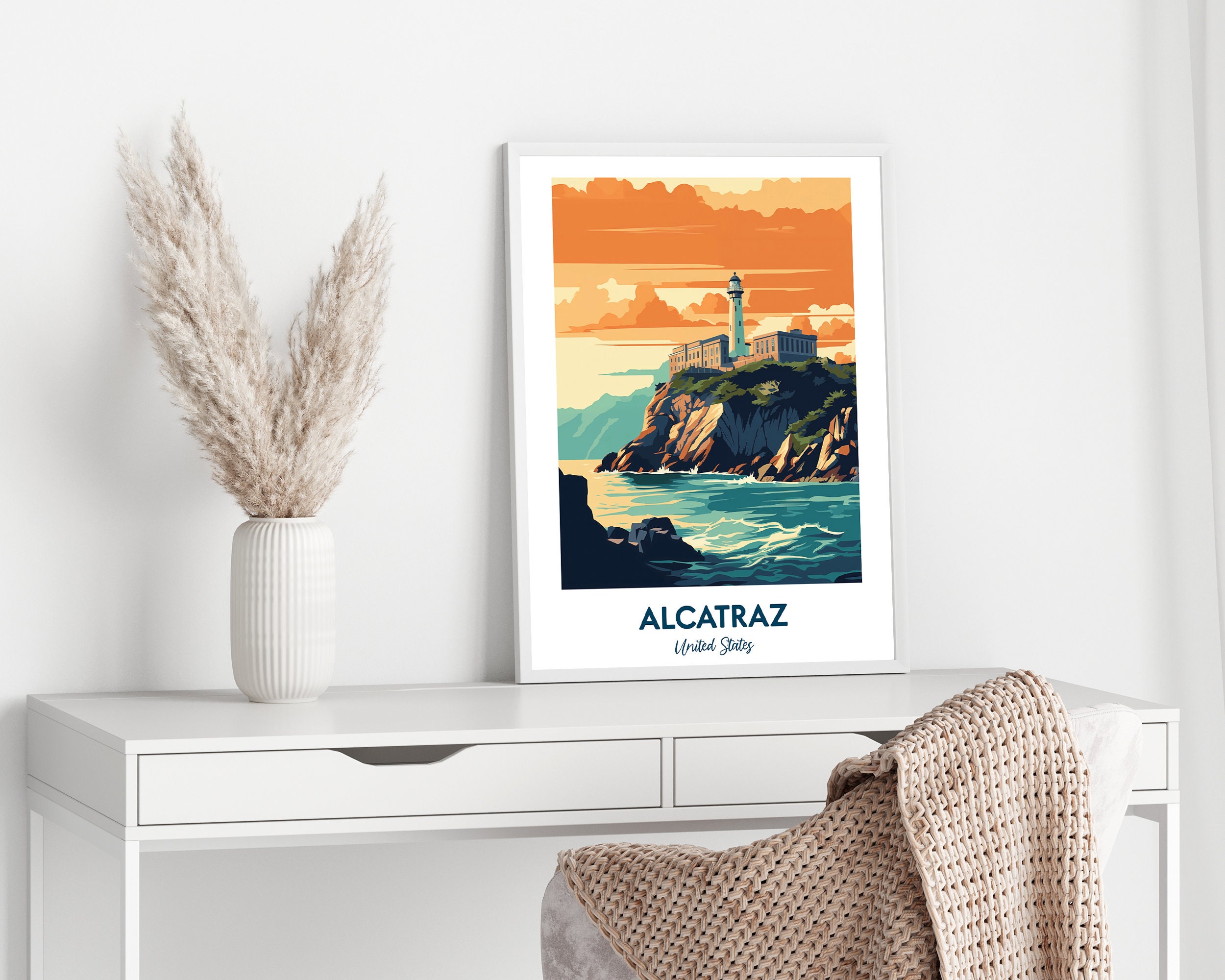Alcatraz Travel Poster, Alcatraz Print, Alcatraz Island Poster Design ...