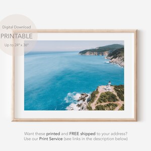 Greek Island Print, Lefkada Art Print, Greece Printable Art, Aerial Beach Print, Greece Landscape Photography, Greece Travel Poster
