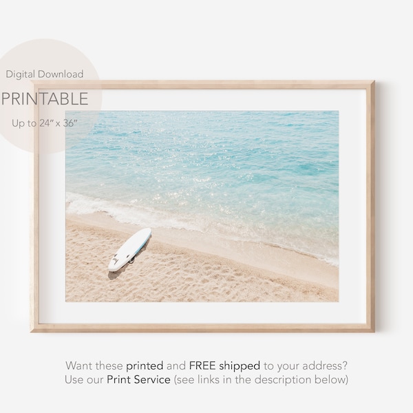 Ocean Print, Surfers Beach Poster, Surfing Ocean Waves Aerial, Surfboard Printable Wall Art, Ocean Wall Art, Aerial Beach, Beach Photography