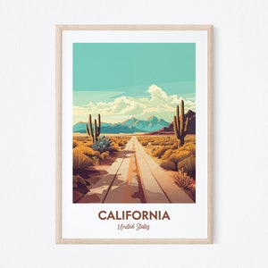 Kalifornische Wüste Poster, Palm Desert Kalifornien Retro Kunstdruck, Palm Desert Kunst Illustration, Palm Desert Vintage Minimal Design Poster