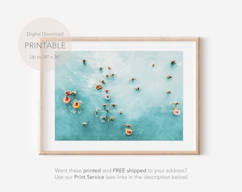 Aerial Ocean Print, Beach People Print, Aerial Beach Print, Beach Photography, Wall Decor, Beach Prints, Beach Photography, Ocean Wall Art