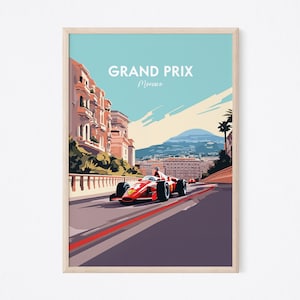 グランプリプリント、モナコプリント、モンテカルロポスター、F1プリント、フレンチリビエラポスター、トラベルプリント、F1グランプリ自動車ポスター