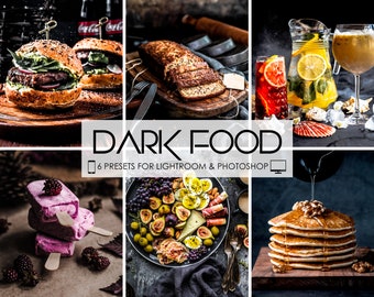 FOOD LIGHTROOM PRESETS, Dark Food Blogger Presets, Mobile Presets Lightroom, Moody Presets, Instagram Presets, Desktop Photography Presets