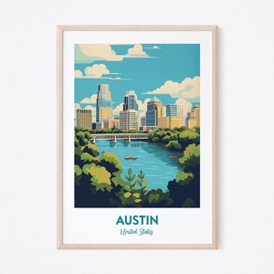 Austin City Print, Austin Poster, Austin Texas Print, United States Print, Austin City Illustration Print, City Print, Wall Decor, Art Print