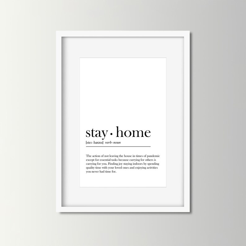 Stay Home Print Living Room Printable Wall Art Home Etsy