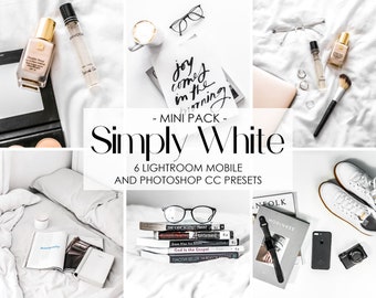 PRODUCT PHOTOGRAPHY PRESETS, White Bright Presets, Minimal Photo Presets, Flat Lay Presets, Lightroom Mobile Presets, Clean Desktop Presets