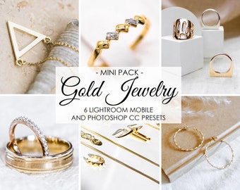 JEWELRY LIGHTROOM PRESETS, Yellow Gold Jewelry Presets, Jewelry Photo Editing Presets, Jewellery Presets, Product Lightroom Mobile Presets