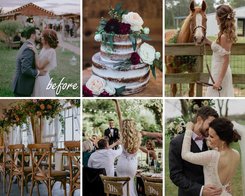 Lightroom Presets Rustic Wedding Presets Warm Brown Presets Boho Bride Portrait Presets Wedding Film Photography Filters Couple Photo Edit