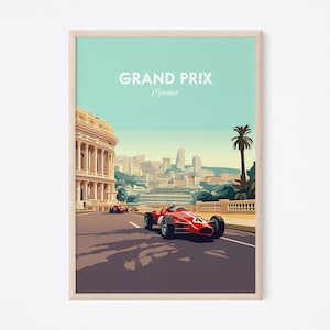 モナコグランプリポスター2024、F1ポスター、モナコポスター、グランプリプリント、フォーミュラ1印刷可能なウォールアート、F1レースプリント、モータースポーツプリント