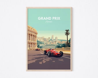 Monaco Grand Prix Poster 2024, F1 Poster, Monaco Poster, Grand Prix Print, Formula 1 Printable Wall Art, F1 Race Print, Motorsport Print