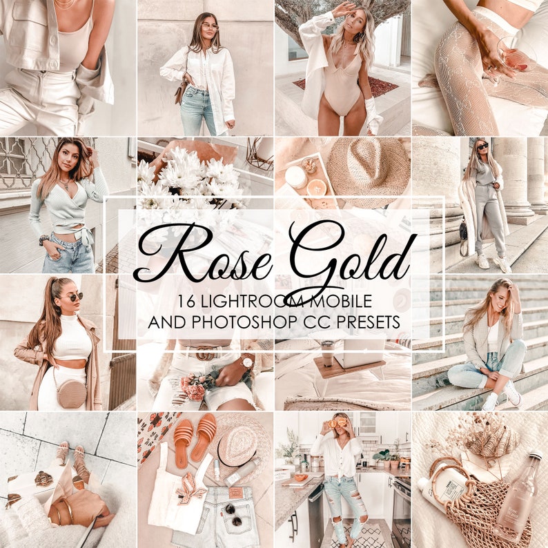 Lightroom Presets 16 Presets ROSE GOLD Airy Light Bright Etsy