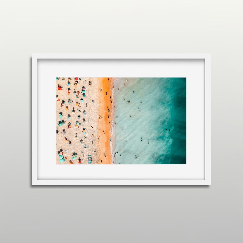 Large Aerial Beach Print Printable Beach Wall Art Beach Wave Etsy