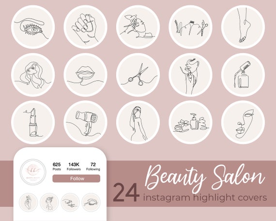 Belleza Instagram Story Highlights Iconos de salón Portadas - Etsy España