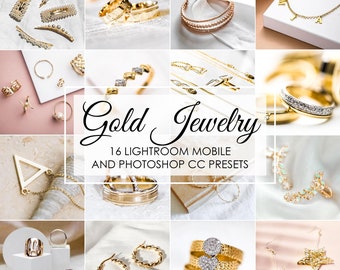GOLD JEWELRY PRESETS, Jewelry Photo Editing Presets, Gold Jewellery Presets, Lightroom Mobile Desktop Presets, Product Photography Presets