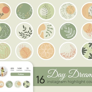 Instagram Highlight Cover, Insta Story Icons, Hightlight Covers, Instagram Blogger, Stories Social Media Illustrations, Boho Floral Icons