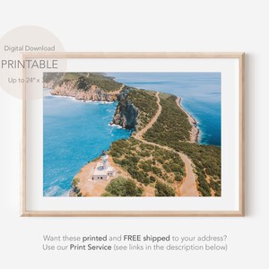 Greece Photography Art Print, Aerial Greece Blue Print, Greece Art Print, Island In Greece, Greece Lefkada Print, Travel Island Photography