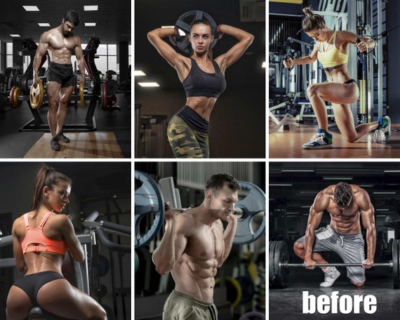GYM WORKOUT PRESETS, Fitness Blogger Presets, Dark Moody Gym