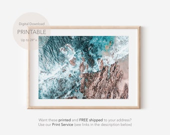 Aerial Beach Wall Art, Beach Print, Aerial Beach Prints, Aerial Beach Wall Decor, Coastal Wall Art, Ocean Print, Boho Beach Digitale Print