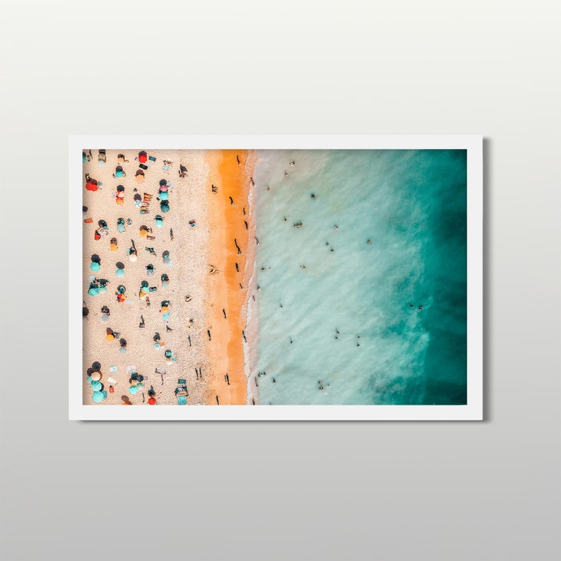 Large Aerial Beach Print Printable Beach Wall Art Beach Wave Etsy