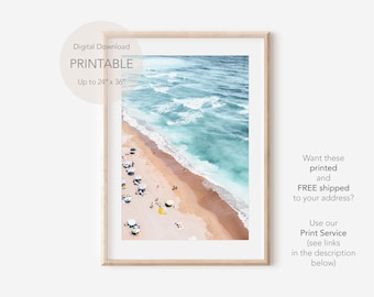 Ocean Print, Beach Art Poster, Ocean Waves Aerial, Aerial Wall Art, Ocean Wall Art, Aerial Beach, Ocean Art, Sea Poster, Beach Photography