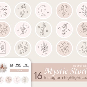 Instagram Story Highlight Covers, Boho Line Art Instagram Icons, Lifestyle Neutral Icons, Minimalist Highlights Stories, Social Media Icons