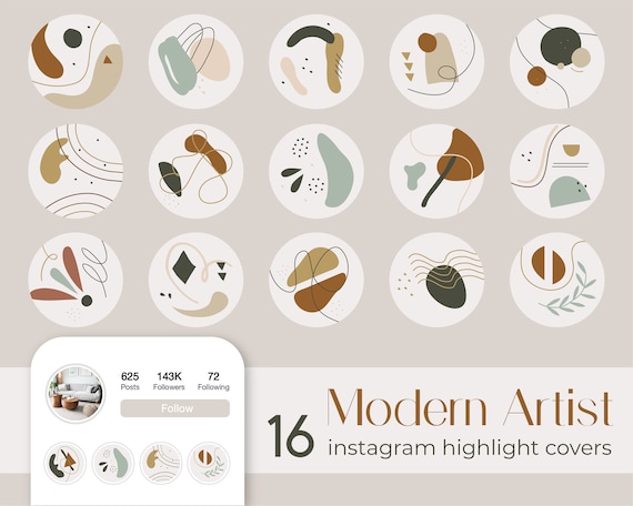 Instagram Highlights Covers Modern Abstract Story Icons | Etsy