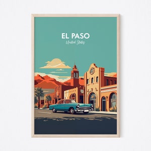 El Paso Poster, Texas Print , Retro Print, Retro Print, USA Poster, El Paso Print, Texas Poster, El Paso Print Poster, Living Room Wall Art